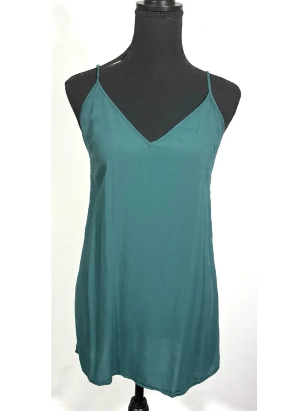 Free People XS Alexa Green Blue Plaid Tunic Mini Dress Camisole Boho Long Sleeve